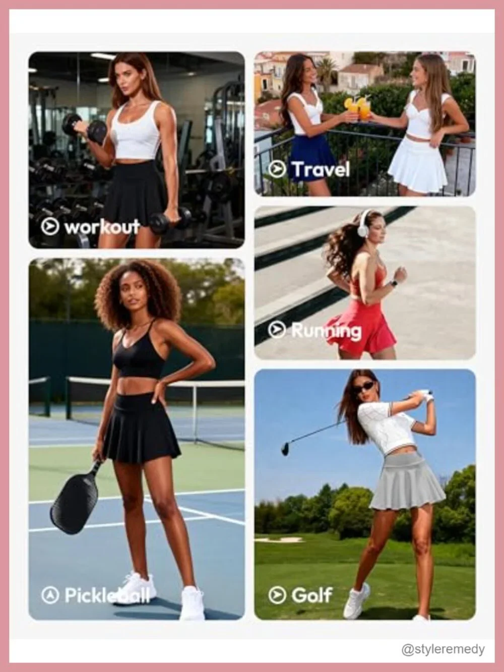 Pleated High Waist Skorts with Pockets - Athletic Tennis Golf Pickleball Skirt